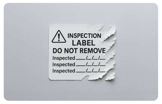 Example of label adhesives that causes a label to shred when removed