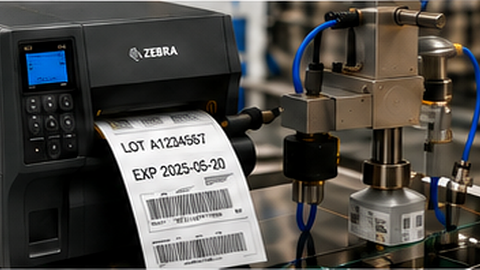 Industrial thermal-transfer printer and automated applicator producing variable-data labels