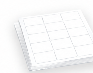 Stack of sheets with multiple die-cut sterile labels