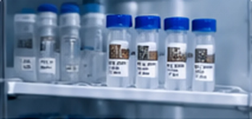 Labeled refrigerated pharmaceutical vials